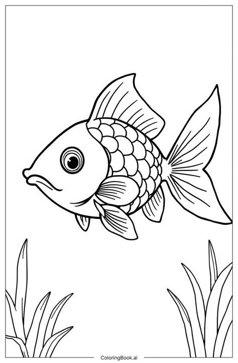 Realistic Fish Coloring Page (Free PDF&PNG Printable).